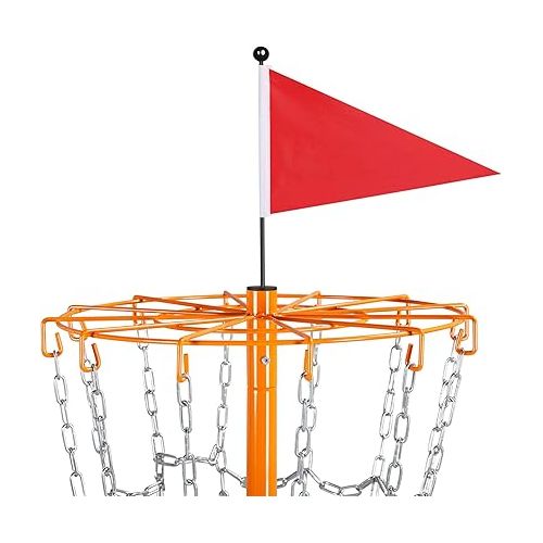  Yaheetech Portable Disc Golf Basket, Practice Target Steel Hole Heavy Duty Disc Golf Goals Catcher, Orange