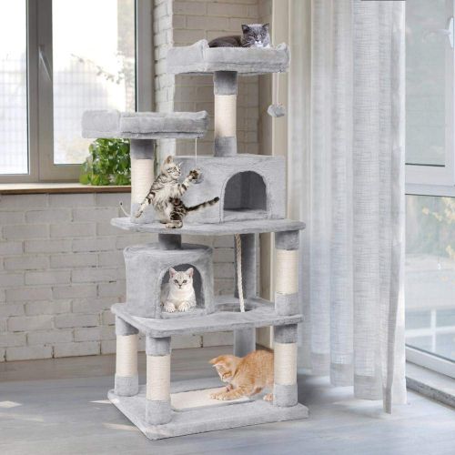  [아마존 핫딜]  [아마존핫딜]Yaheetech Cat Tree Condo Kitten Tower Play House with a Extra-Large Scratching Board, Cozy Perches 57in