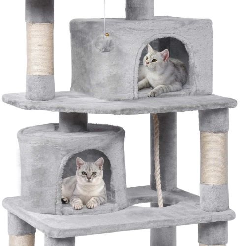  [아마존 핫딜]  [아마존핫딜]Yaheetech Cat Tree Condo Kitten Tower Play House with a Extra-Large Scratching Board, Cozy Perches 57in