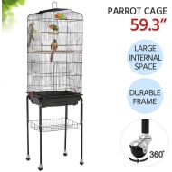 [아마존 핫딜] Yaheetech 59.3-inch Standing Medium Flight Parrot Bird Cage for Cockatiel Quaker Sun Parakeet Green Cheek Conures Finch Budgie Lovebird Parrotlet Canary Finch Pet Bird Cage with St