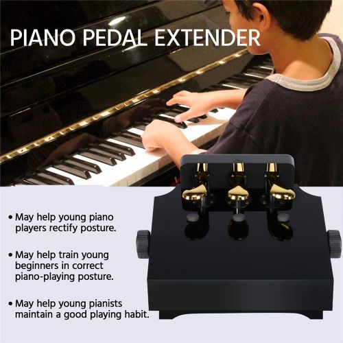  Yaheetech Piano Pedal Extender For Kids 3 Pedals Height Adjustable Piano Foot Pedal Extender Paddle Black
