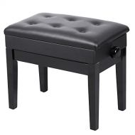 Yaheetech Height Adjustable Style Faux Leather Keyboard and Piano Bench Stool w/Storage 330Lb Capacity