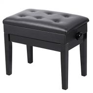 Yaheetech Height Adjustable Style Faux Leather Keyboard and Piano Bench Stool wStorage 330Lb Capacity