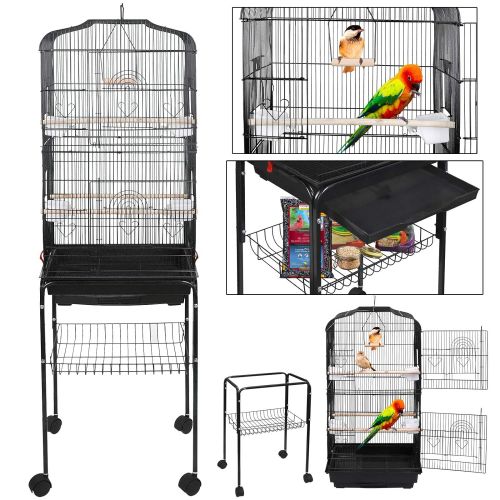  Yaheetech Nova Microdermabrasion 59.3 Rolling Metal Bird Cage Medium Birdcage with Stand for Cockatiel Sun Conure Parakeet Finch Budgie Lovebird Canary Pet Bird Cage