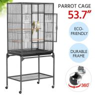 Yaheetech 54 Wrought Iron Construction Standing Large Bird Cage for African Grey Parrots Cockatiels Sun Parakeets Green Cheek Conures Lovebirds Budgies Finch Canary Bird Cage with