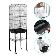 Yaheetech Rolling Mid-Sized Parrot Bird Cage Cockatiel Conure Parakeet Finch Canary Lovebird Parrotlet Cage