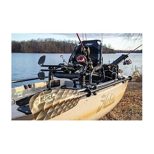  YakAttack MightyMount Duo Rail Adapter, Black - Compatible with Hobie H-Rail | Kayak Fishing Accessories