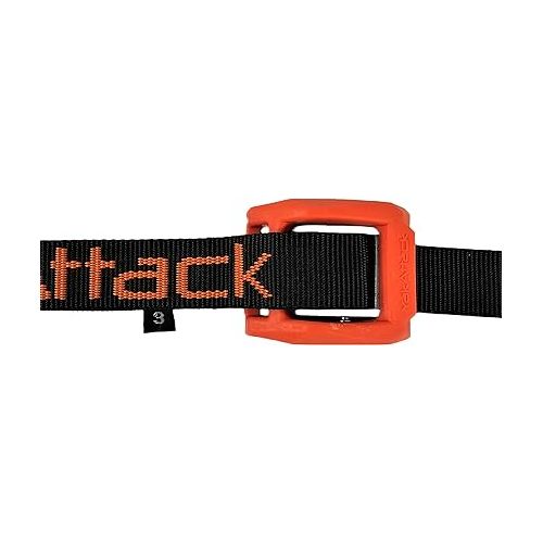  YakAttack Cam Strap - Heavy Duty Polyester Kayak Tie Down with Protective Rubber Buckle, Black/Orange | Kayak Fishing Accessories