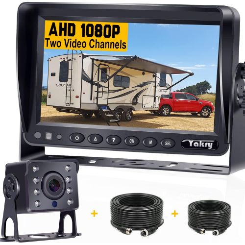  [아마존베스트]Yakry Y14 HD DIY One Wire System Backup Camera 7 Inch Monitor Kit for RVs,Trucks,Trailers,Campers IP69K Waterproof IR Night Vision Rear View High-Speed Observation System