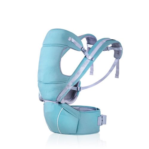  Yalli Baby Carrier with Ergonomic Hip Seat Soft Backpack Breathable 8 in 1 Adjustable Waistband for All Season Alone Nursing from Newborn Infant to Toddler or Traveling (Sky Blue)