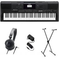 Yamaha PSR-EW410 PKS Premium Keyboard Pack with Power Supply, Stand, and Headphones