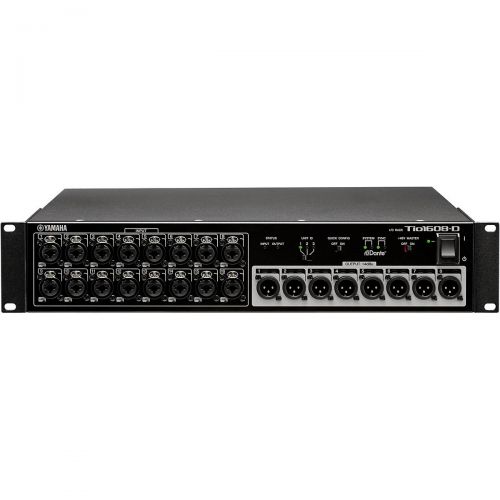 야마하 Yamaha},description:The Tio1608-D is a Dante-equipped IO rack with 16 microphone line inputs and 8 line outputs. Tio racks feature the same recallable D-PRE preamplifiers as the