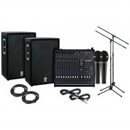 Yamaha},description:Complete PA system, from top to bottom, from your lips to your audiences ears. This package includes the Phonic Powerpod powered mixer, a pair of Yamaha A15 spe