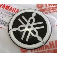 Yamaha 2CM-F313B-00 - Genuine 50MM Diameter Yamaha Tuning Fork Decal Sticker Emblem Logo Black / Silver Raised Domed Gel Resin Self Adhesive Motorcycle / Jet Ski / ATV / Snowmobile