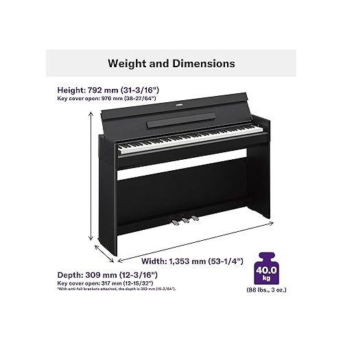 야마하 Yamaha YDPS55 Arius Series Slim Digital Console Piano, Black