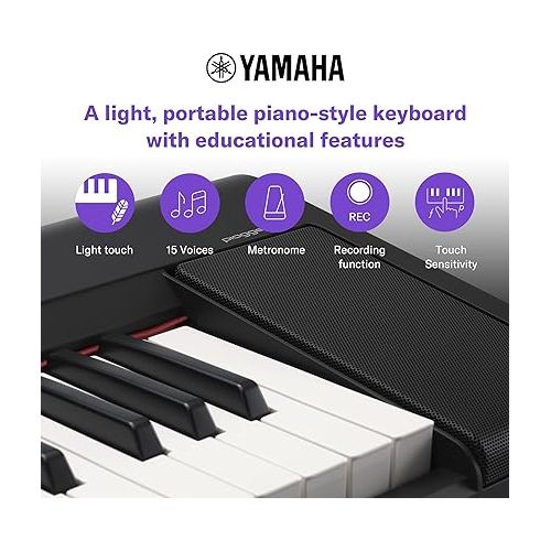 야마하 Yamaha 61-Key Piaggero Ultra-Portable Digital Piano, Black (NP15WH)