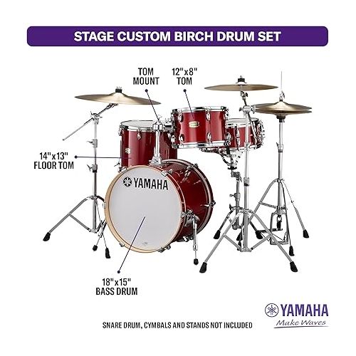 야마하 Yamaha Stage Custom Birch 3pc Bop Drum Shell Pack - 18