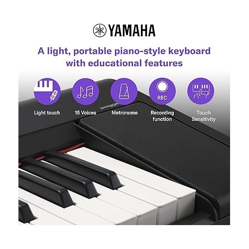 야마하 Yamaha 76-Key Piaggero Ultra-Portable Digital Piano Bundle with Keyboard Bag (NP35B + YBNP76)