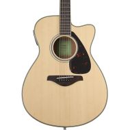 Yamaha FSX820C Small Body Solid Top Cutaway Acoustic-Electric Guitar, Natural