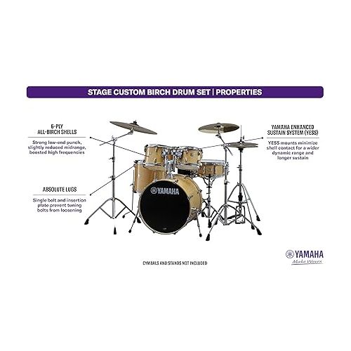 야마하 Yamaha Stage Custom Birch 3pc Bop Drum Shell Pack - 18