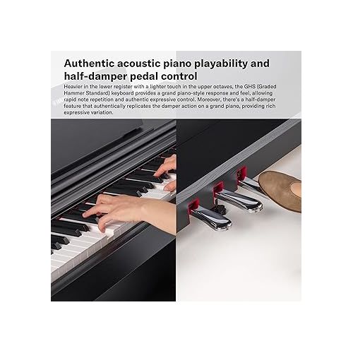 야마하 Yamaha, YDP105 Arius Series Digital Console Piano with Bench, Dark Rosewood, 88-Key