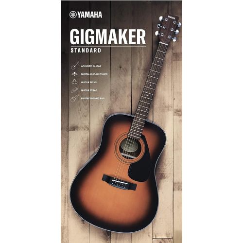 야마하 Yamaha GigMaker Standard Acoustic Guitar w/ Gig Bag, Tuner, Strap and Picks - Sunburst