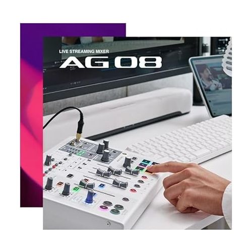 야마하 Yamaha AG08 White 8-Channel Live Streaming Loopback Mixer/USB Interface with Steinberg Software Suite