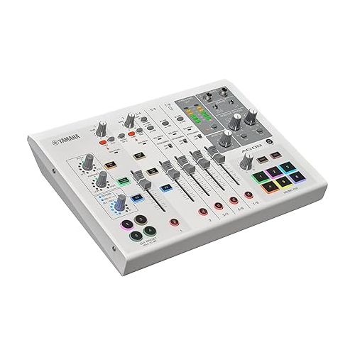 야마하 Yamaha AG08 White 8-Channel Live Streaming Loopback Mixer/USB Interface with Steinberg Software Suite