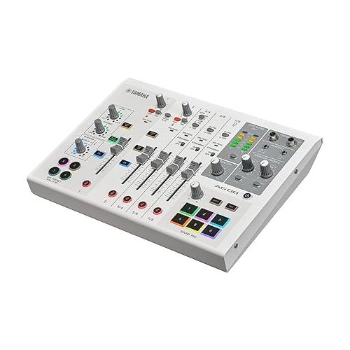 야마하 Yamaha AG08 White 8-Channel Live Streaming Loopback Mixer/USB Interface with Steinberg Software Suite