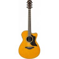 Yamaha 6 String Series AC1M Small Body Acoustic-Electric Guitar-Mahogany, Vintage Natural, Concert Cutaway VN