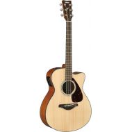 Yamaha FSX800C Small Body Solid Top Cutaway Acoustic-Electric Guitar, Natural