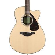 Yamaha FSX830C Small Body Solid Top Cutaway Acoustic-Electric Guitar, Natural