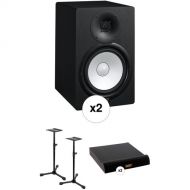 Yamaha HS8 Powered Studio Monitors with Stands and Isolation Pads Kit