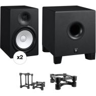 Yamaha HS8 Powered Studio Monitors and HS8S Subwoofer with Isolation Stands Kit