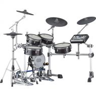 Yamaha DTX10K-X Electronic Drum Kit with Wood-Shell TCS Pads and DTX-PROX Drum Module (Black Forest)