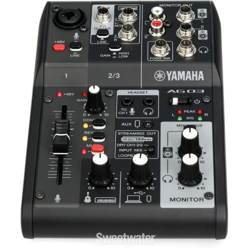 야마하 Yamaha AG03Mk2 LSPK USB Loopback Livestreaming Kit - Black