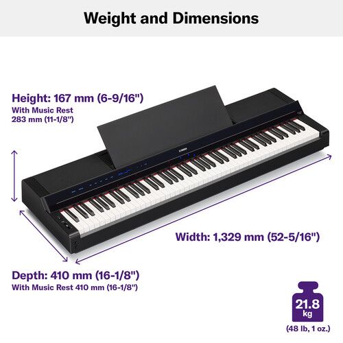 야마하 Yamaha P-S500 88-Key Portable Digital Piano (Black)