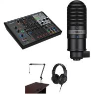 Yamaha AG08 All-In-One 8-Channel Streaming Station Kit with Mic, Broadcast Arm, and Headphones (Black)