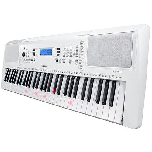 야마하 Yamaha EZ-300 61-Key Touch-Sensitive Portable Keyboard with AC Adapter (White)