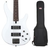 Yamaha TRBX304 Bass Guitar and Gig Bag Bundle - White