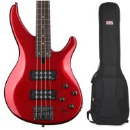 Yamaha TRBX304 Bass Guitar and Gig Bag Bundle - Candy Apple Red