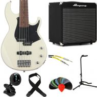 Yamaha BB235 Bass Guitar and Rocket RB-108 Amp Bundle - Vintage White