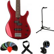 Yamaha TRBX174 Bass Guitar Essentials Bundle - Red Metallic