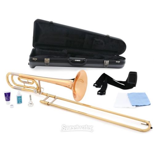 야마하 Yamaha YSL-448G Intermediate Trombone - F-Attachment - Clear Lacquer - Gold Brass Bell