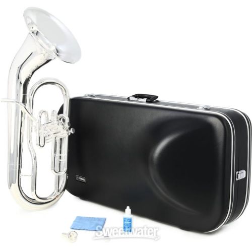 야마하 Yamaha YEP-211S Student Euphonium with Front-facing Bell and The Hug Stand - Silver-plated