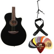 Yamaha APX600 Thin-line Cutaway Essentials Bundle - Black