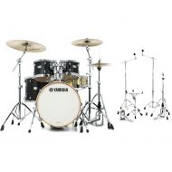 Yamaha TMP0F4 Tour Custom 4-piece Shell Pack with HW-780 Hardware Pack - Licorice Satin