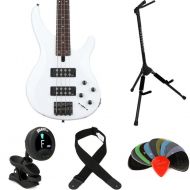 Yamaha TRBX304 Bass Guitar Essentials Bundle - White
