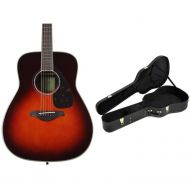 Yamaha FG830 Dreadnought Acoustic Guitar with Case- Tobacco Brown Sunburst