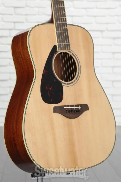 야마하 Yamaha FG820 Dreadnought Left-handed Acoustic Guitar - Natural